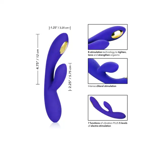 Calexotics - Impulse E-Stim Vibrator. Silikonowy niebieski wibrator z elektrostymulacją