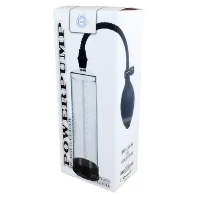 Boss Of Toys - Powerpump Black &amp; Clear. Przezroczysta pompka do penisa z czarnymi elementami