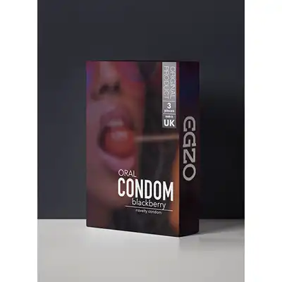 Egzo - Oral Condom Blackberry 3 szt. Prezerwatywy o smaku jeżyn. Mega sale!