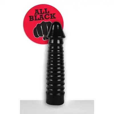 All Black - AB 29 Dildo. Prążkowane czarne dildo 26 cm