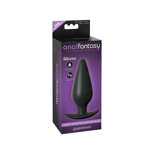 Anal Fantasy - Large Weighted Silicone Plug Black. Czarna wtyczka analna 11,9 cm