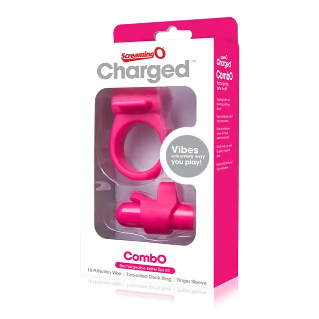The Screaming O -Combo Kit USB. Zestaw do stymulacji 3w1: ring, nakładka na palec, bullet. Silikonowy hit!
