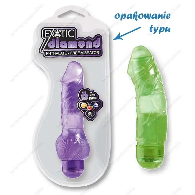 NMC - Exotic Diamond Vibrator Green 6". Zielony wibrator 15 cm