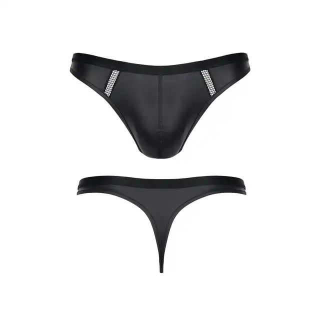 Regnes Fetish Planet - BRI005 Black L. Czarne stringi męskie rozmiar L