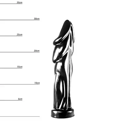 Dinoo - Paralititan. Wielkie Czarne dildo o falowanej powierzchni 8 cm średnicy
