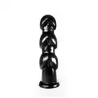 Dinoo - Gaston. Czarne dildo o falowanej powierzchni, 27,5 cm