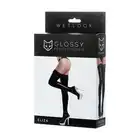 Shiny Wetlook Stockings Eliza M Size. Pończochy Samonośne z Koronką Imitujące Latex.