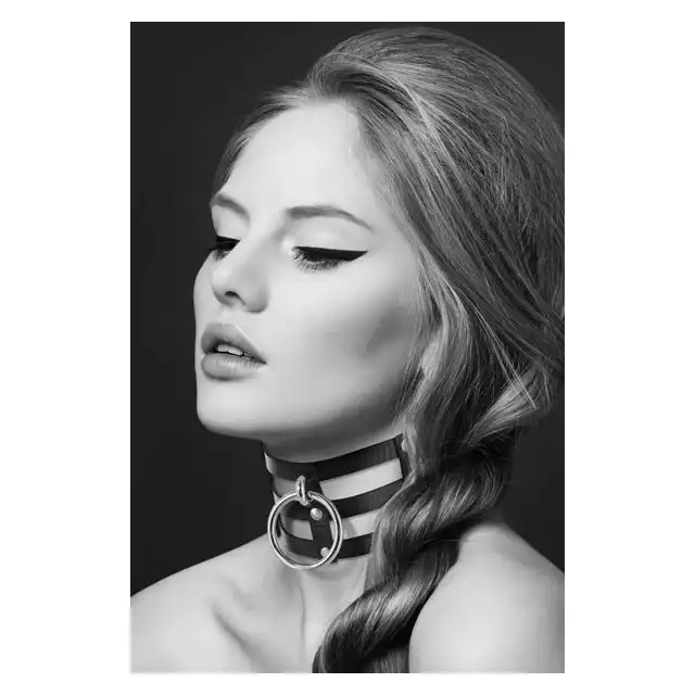 Bijoux Pour Toi-  Ras de Cou Fetish Noir. Naszyjnik Erotyczny z Kółkiem.