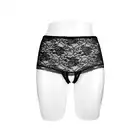 Concorde Cynthia Black One Size. Czarne Koronkowe Pansy z Dziurką. 