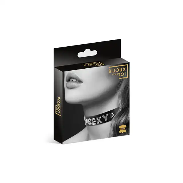 Bijoux Pour Toi Collier Strass Sexy Cuir. Naszyjnik Sexy SM.