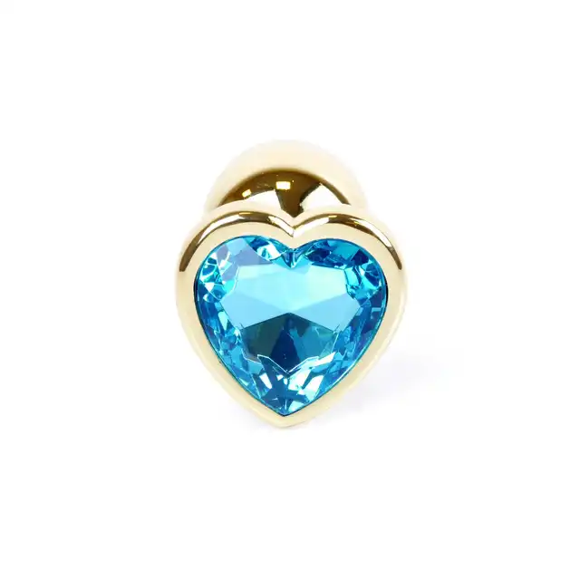 Bseries - Plug-Jawellery Gold with Light Blue. Biżuteria Analna Złoty Plug z Jasnoniebieskim Diamentem.