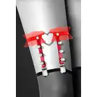 Bijoux Pour Toi -  Jarretiere Coeur Rouge. Elegancka Czerwona Podwiązka w Stylu SM.
