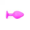 Plug Pink Silikon Small Blue Diamond 7cm. Ekskluzywna Biżuteria Analna - Różowy Silikonowy Plug z Jasnoniebieskim Diamentem