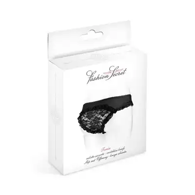 Concorde Tania Black One Size. Czarne Figi z Koronką z Tyłu. 