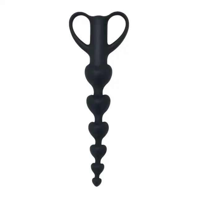 Toyz 4 Lovers Anal Timeless Hearts 20cm. Silikonowe Czarne Koraliki Analne. 