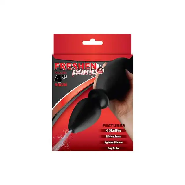 Freshen Pump 4 P Silicone Douche Black. Wtyczka do Lewatywy z Gruszką. 