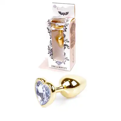 Bseries - Plug-Jawellery Gold with Clear Diamond. Biżuteria Analna Złoty Plug z Przezroczystym Diamentem.