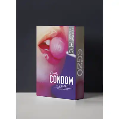 Egzo - Oral Condom Ice Cream 3 szt. Prezerwatywy o smaku kremowych lodów. Mega sale!