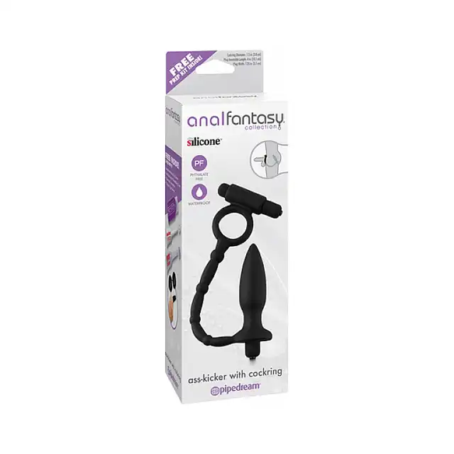 Anal Fantasy - Ass-Kicker With Cockring. Wibrujący plug z wibrującym ringiem