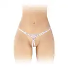 Fashion Secret - White Open Crotch Thong. One Size. Uniwersalny rozmiar, białe otwarte stringi. 