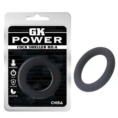 GK Power - Cock Sweller No.4 Black. Ultra wytrzymały silikonowy ring na penisa 4,5 cm. Top produkt! 