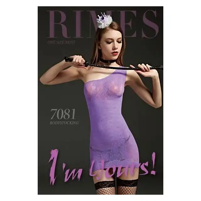 Rimes - 7081 Bodystocking. Asymetryczna sukienka bodystockingowa 