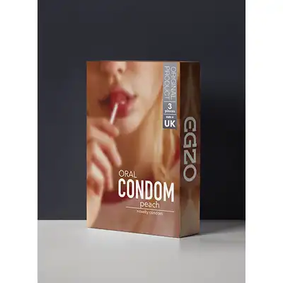 Egzo - Oral Condom Peach 3 szt. Prezerwatywy o smaku brzoskwiniowym. Mega sale!
