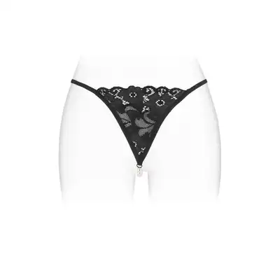 Concorde Venusina Black One Size. Czarna Francuska Bielizna Stringi.