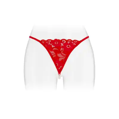 Concorde Venusina Red One Size. Czerwona Francuska Bielizna Stringi.