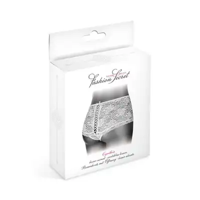 Concorde Cznthia White One Size. Białe Koronkowe Pansy z Dziurką.