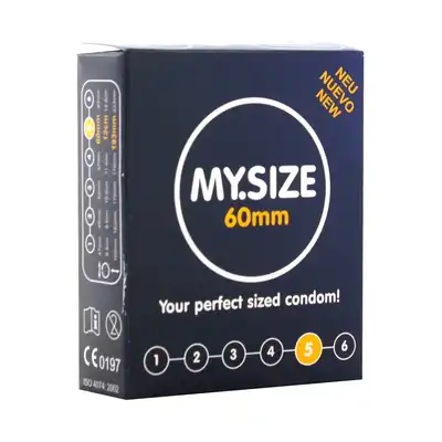My Size - Natural Latex Condom 60 mm 3 szt. Prezerwatywy o powiększanej średnicy 60 mm