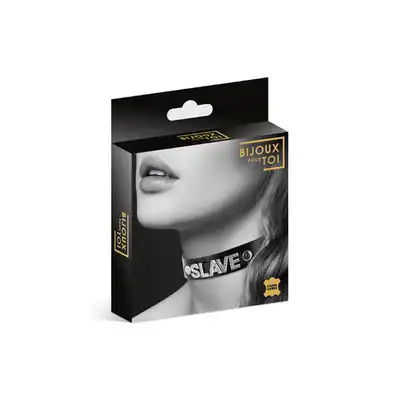 Collier Strass Slave Cuir Bovin. Naszyjnik Fetysz "Slave".