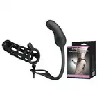 Pretty Love - Hercules Penis Sheath Black. Nakładka na penisa z korkiem analnym. Stymulacja analna i podtrzymanie erekcji. 