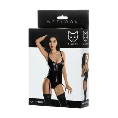 Glossy Classic Body Katherin Black M. Body Katherin Wiązane Czarne M.