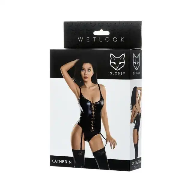 Glossy Classic Body Katherin Black M. Body Katherin Wiązane Czarne M.