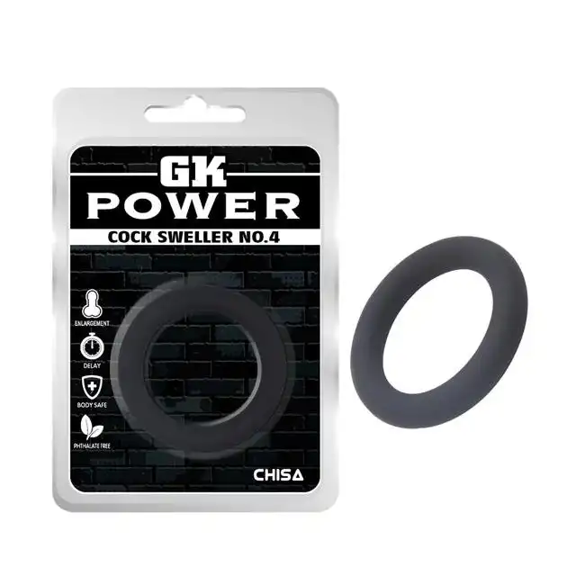 GK Power - Cock Sweller No.4 Black. Ultra wytrzymały silikonowy ring na penisa 4,5 cm. Top produkt! 