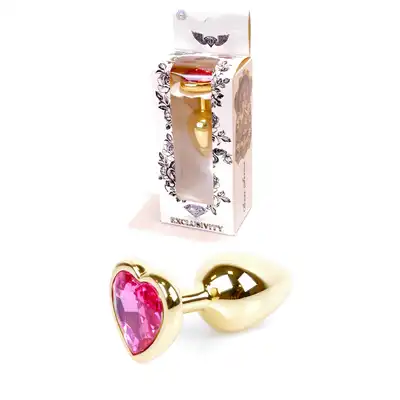 Plug-Jawellery Gold with Rose Diamond. Biżuteria Analna Złoty Plug z Ciemnoóżowym Diamentem.