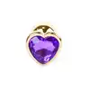 Plug-Jawellery Gold with Purple Diamond. Biżuteria Analna Złoty Plug z Fioletowym Diamentem.