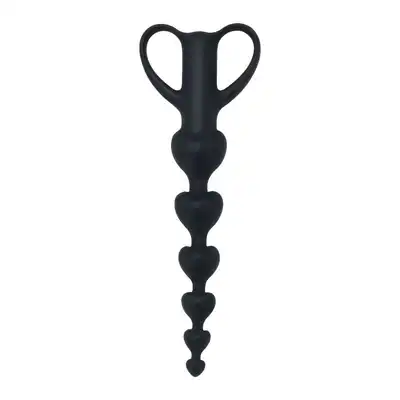 Toyz 4 Lovers Anal Timeless Hearts 20cm. Silikonowe Czarne Koraliki Analne. 