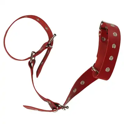 Leder -  Cuffs On Back. Skórzana uprząż na plecy z kajdankami na bicepsy 