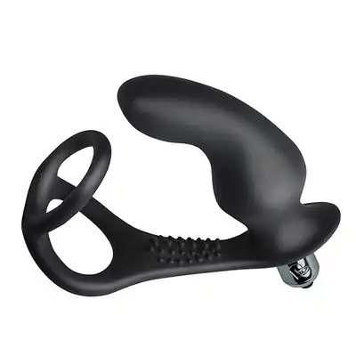 Rocks-Off Ro-Zen Pro Black pierścień erekcyjny z korkiem analnym 