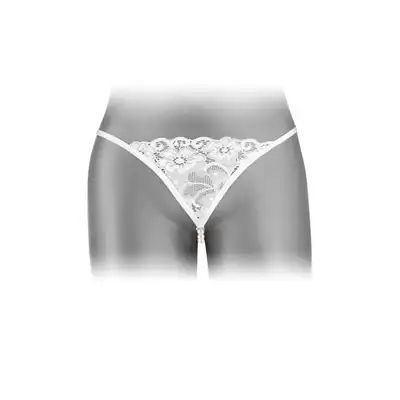 Concorde Venusina White One Size. Biała Francuska Bielizna Stringi.