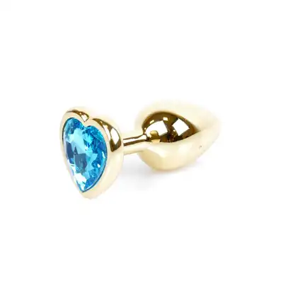 Bseries - Plug-Jawellery Gold with Light Blue. Biżuteria Analna Złoty Plug z Jasnoniebieskim Diamentem.
