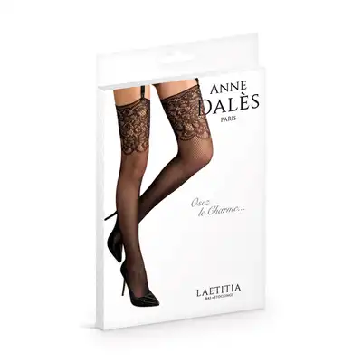 Anne Dales Laetitia Black. Czarne Pończochy do Pasa.