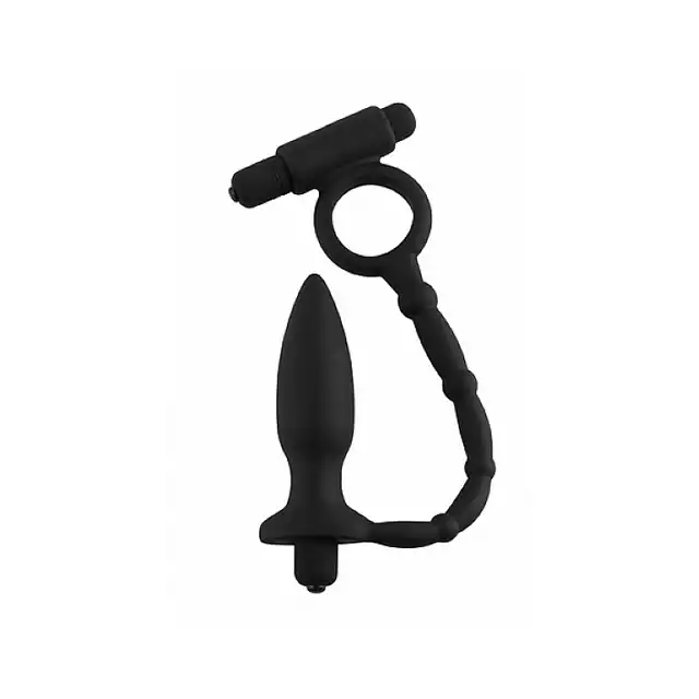 Anal Fantasy - Ass-Kicker With Cockring. Wibrujący plug z wibrującym ringiem