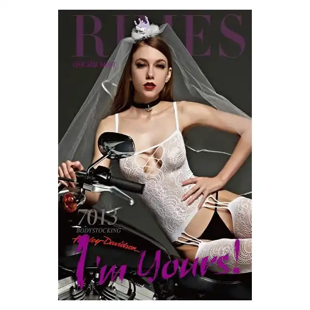Rimes - 7103 Bodystocking. Czarny bodystocking o subtelnym wykończeniu 