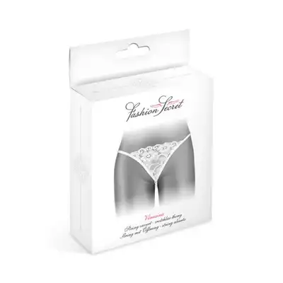 Concorde Venusina White One Size. Biała Francuska Bielizna Stringi.