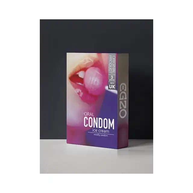 Egzo - Oral Condom Ice Cream 3 szt. Prezerwatywy o smaku kremowych lodów
