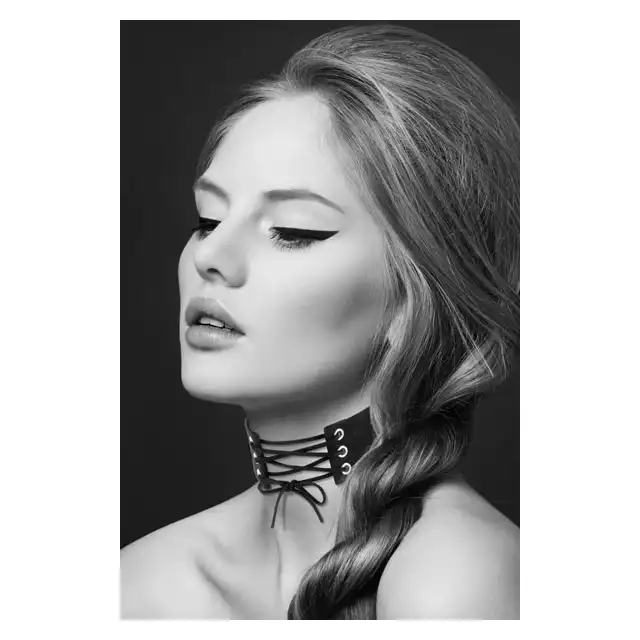 Ras De Cou Lacet Noir. Regulowany Naszyjnik Choker. 