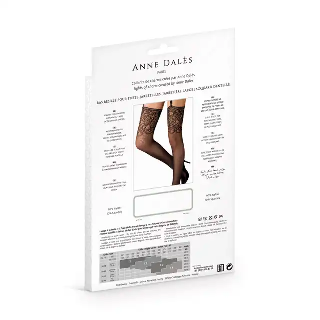 Anne Dales Laetitia Black. Czarne Pończochy do Pasa.
